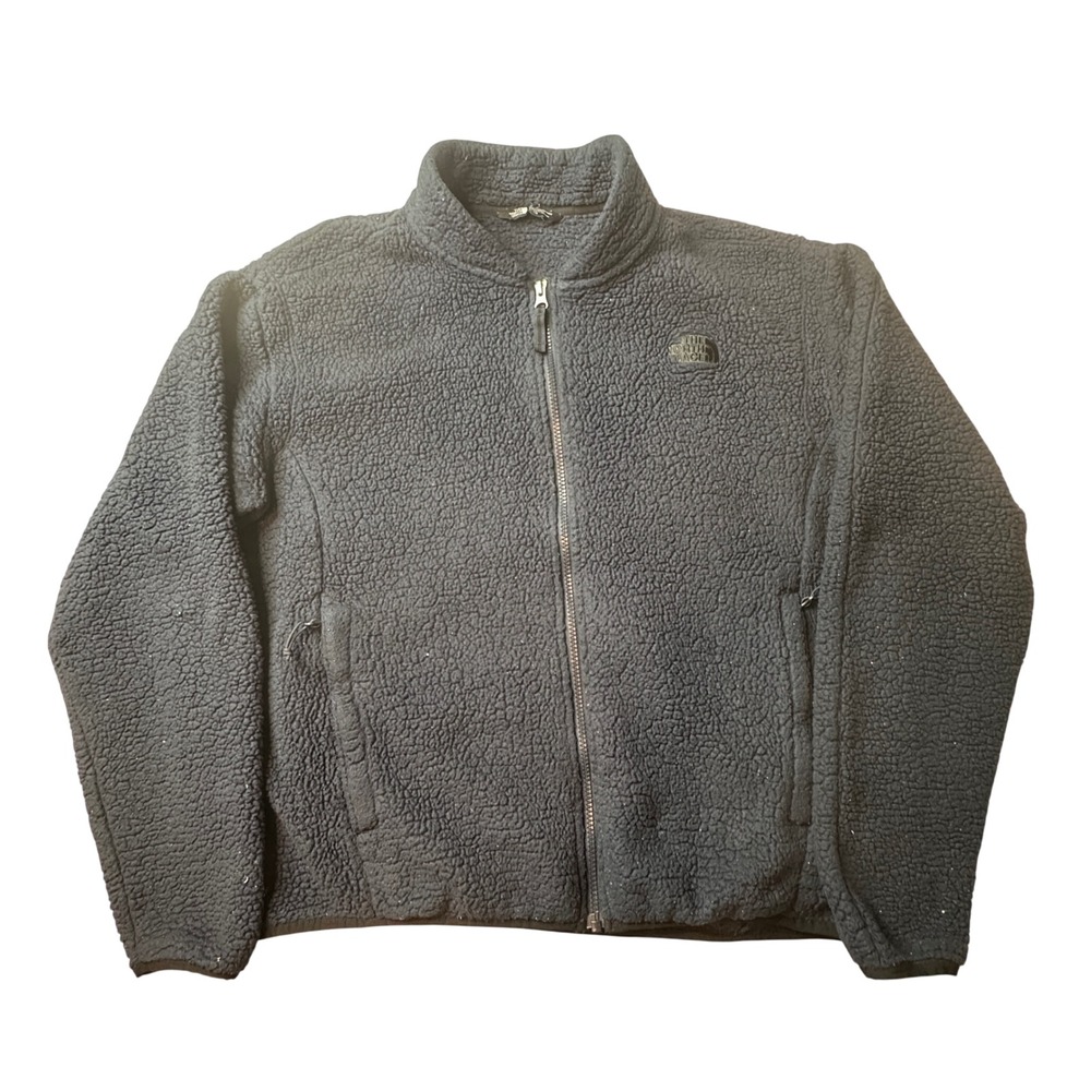 The North Face Jacket Womens XL Campshire Full Zip Navy Blue Sherpa Fleece